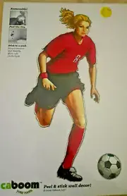 Red Dribble Girl Soccer Player Caboom Your Room Peel and Stick Wall Decor