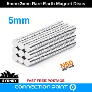 Super Strong Rare Earth Neodymium Magnets 5mmx2mm Round Discs Magnetic Powerful