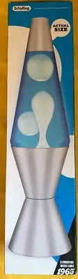 Classic Blue/White LAVA Motion Lamp with silver base --BRAND NEW--14.5 inch