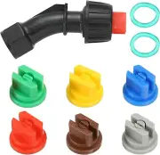 Spray Nozzle, 1 Set - 110° Flat Fan Shaped Nozzle, with 6Pcs 0.15-0.6Mm Pore Spr