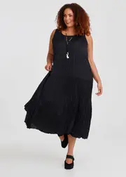 [TS] Taking Shape Pleated Enya Dress Size 20 in Black - Plus Size Women's Clothing Black