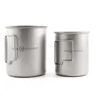CE 2-Piece Titanium Cookware Set Mug 15oz 450ml + 25oz 750ml Cup Mug Ultralight