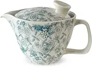 J-Kitchens Teapot with Tea Strainer, 8.5 fl oz (240 ml), for 1 to 2 People, Hasami Ware Made in Japan, Water Repellent Chisel Crest Pot, S, Light Blue