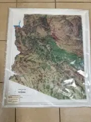 Kistler 3D Arizona Map Vtg 1993 Topographical Wall Art Plastic Topo