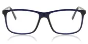 Rectangle Full Rim Plastic Men's Glasses Online Blue Size 56 - Lenses Included - Private Health Rebate - Blue Light Block - SmartBuy Collection