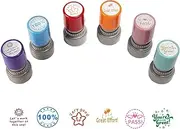 YQBOOM Round Teacher Stamps for Grading Classroom, Set of 6 Color Rubber Teacher Self-Inking Stamp Set for Homework Teacher Supplies-2