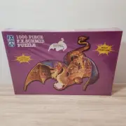 Vtg F X Schmid Fire Dragon Shaped Jigsaw Puzzle 1000 Piece Made in Germany 2000