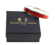 HALCYON DAYS FOR UBS RED ENAMEL BANGLE BRACELET MINT IN BOX