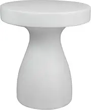 [Levede] 50cm White Terrazzo Side Table - Modern and Durable Coffee End Table for Indoor and Outdoor Use - Compact, Sturdy, and Weather-Resistant - Easy to Clean for Living Room, Patio, and Garden