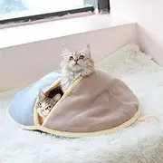 Pet Cat Sleeping Bag, Round Cat Beds for Indoor Puppy and Kitten, Cat Cushion, Hidden House, Comfortable Cave Bed for Small Cats Dogs，Machine Washable, Soft Cat Bed All Seasons Fit