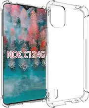 [USTIYA] for Nokia C12 4G Case Clear TPU Four Corners Cover Transparent Soft