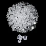 1000Pcs Medium Ink Cups Caps Tattoo Pigment Cups Disposable Clear Plastic Tat...
