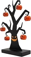 Iron Pumpkin Tree - Spooky Halloween Desk Decor with Rustic Statues | Metal Desktop Ornament for Fall | Handcrafted Autumn Accent | Tabletop Sculpture for Or Home