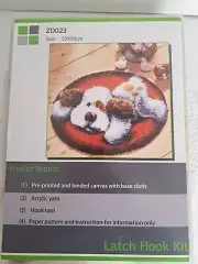 NEW GEX DIY LATCH HOOK KIT NEEDLECRAFTS GIFT RUG CUSHION COVER CUTE DOGS