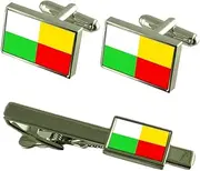 [Select Gifts] City of Pilsen Czech Republic Flag Cufflinks Tie Clip Box Gift Set