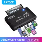 USB 2.0 All in One Multi Memory Card Reader MS M2 CF XD Micro SD HC SDXC 6 Slots