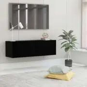 NNEVL TV Cabinet Black 100x30x30 cm Chipboard