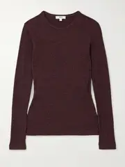 [AGOLDE] AGOLDE - Delphi Ribbed Jersey Top - Burgundy - small small Burgundy
