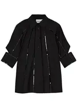 Lovebirds Sparkle Sequin-embellished Twill Shirt - Black - L (UK16) L (UK16)