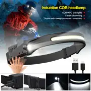 COB USB LED Headlamp Headlight Torch Flashlight Work Light Bar Head Band Lamp