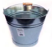 bulk 6 Galvanized Bucket W Handle 15L Garden Water Ice Storage Pot 33x29cm