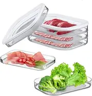 3 Storey Deli Meat Container for Fridge,Stackable Storage Box,Meal Prep Containers,Suitable for,Cheese,Deli, Meat,Cold Cutsam,Chicken,Bacon,Lunch Meat Refrigerator Container