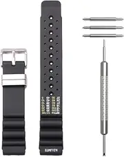 [WRISTARMOR] 20/22/24mm Black Rubber Watch Band Compatible with Citizen promaster nd limits Solar Sports Diver Replacement Bracelet Wrist Strap stainless steel bezel for Men and Women
