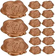 Angoily 20Pcs Decorative Wax Seal Stickers for Envelopes Self Adhesive Sealing Decals with Embossed Design for Invitations Crafts Retro Finish