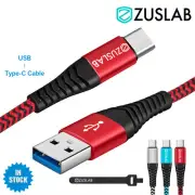 ZUSLAB USB Type C 3A Charger Charging Data Nylon Cable For Samsung Huawei Google