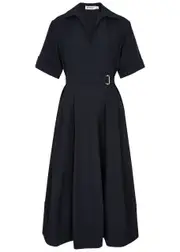 Jonathan Simkhai Deanna Cotton-blend Midi Dress - Navy - 8 (UK12 / M) 8 (UK12 / M)