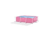 Intex 2.2x1.5m Rectangular Frame Above Ground Swimming Pool Outdoor Garden Pink