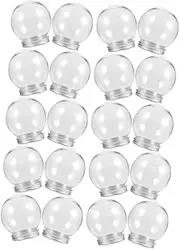 Alipis 20Pcs Small Clear Plastic Snow Globes with Screw Off Caps Fillable DIY Candy Balls for Christmas Crafts Decoration and Unique Capacity