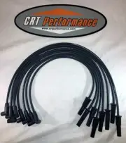 AMC JEEP V8 HEI BLACK 8MM SILICONE SPARK PLUG WIRES - STRAIGHT BOOTS