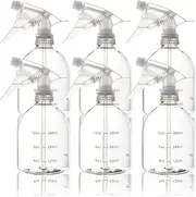 Youngever 6 Pack Empty Plastic Spray Bottles, Spray Bottles for Hair and Cleaning Solutions, 6 Pack 16 Ounce Bottles (White Sprayer)