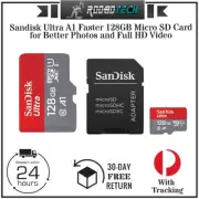 Micro SD Card Sandisk Ultra 128GB with Adapter, A1 Faster, microSDXC, UHS-I Card