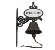 Welcome Bell Cast Iron Sign 41 x 14 x 24cm Double Sided Image