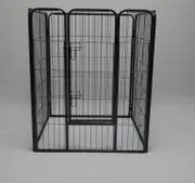 4 Panels 100 cm Pet Dog Cat Puppy Rabbit Exercise Playpen Fence w Door
