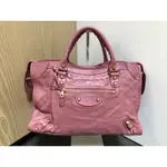 BALENCIAGA-玫瑰粉金釦機車包-281770.527589 -附防塵袋