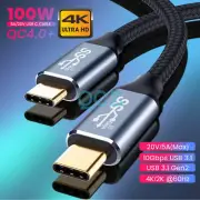 USB-C to Type-C Cable USB 3.1 Gen2 100W 4K 10Gbps PD Fast Charging Video