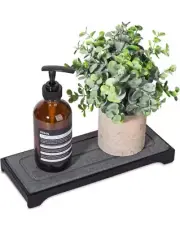 Sponge Holder Quick Dry Kitchen Sink Caddy Diatomaceous Earth Large, Black