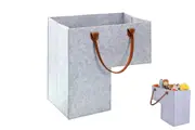 Stair Basket Durable Felt Step Storage Organizer with Handle for Home Office Decor-Light Grey
