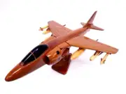 AV-8 Harrier Jump Jet Handcrafted Natural Mahogany Premium Wood Desk Model