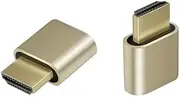 2-Pack ADWITS 4K 2K 1080P 30Hz to 60Hz Support HDMI Display Emulator DDC EDID Headless Ghost Monitor Adapter Dummy Plug, New Version Highest 4096x2160@60Hz -Gold Color