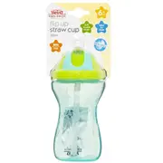 Heinz Baby Basics Flip Up Straw Cup Blue 6m+ 300mL - Baby Bottles