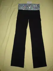 NWT New Victoria's Secret Pink Sequins Bling Boot Flare Yoga Pants S Vintage