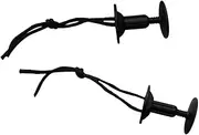 2pcs Black Nylon Surfboard Leash Plug with Cord - 50mm Thickness