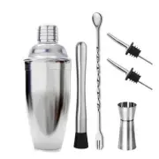 6 in 1 Stainless Steel Cocktail Shaker for Bartender Drink Party Bar Tools