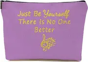 Singer Makeup Bag, Music Lover Cosmetic Bag, Singer Fans Merchandise Quotes, Portable Makeup Storage Organizer, Friendship Gifts for Birthday, Christmas, Mother's Day, Light Purple, Makeup Bags