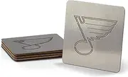 YouTheFan NHL St. Louis Blues Boasters, 4-Piece Coaster Set, Stainless Steel, 4" x 4"