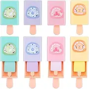 KOOBOOK 4Pcs Kawaii Pencil Eraser Fun Magic Box Eraser for Artists Ice Cream Rubber Erasers Bulk Cute Office Supplies